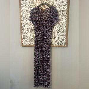 April Cornell Blue Floral sheer dress size XS